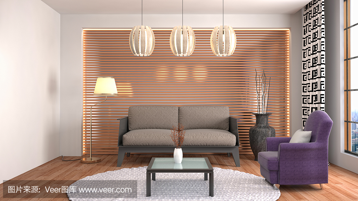 室內客廳。三維演示